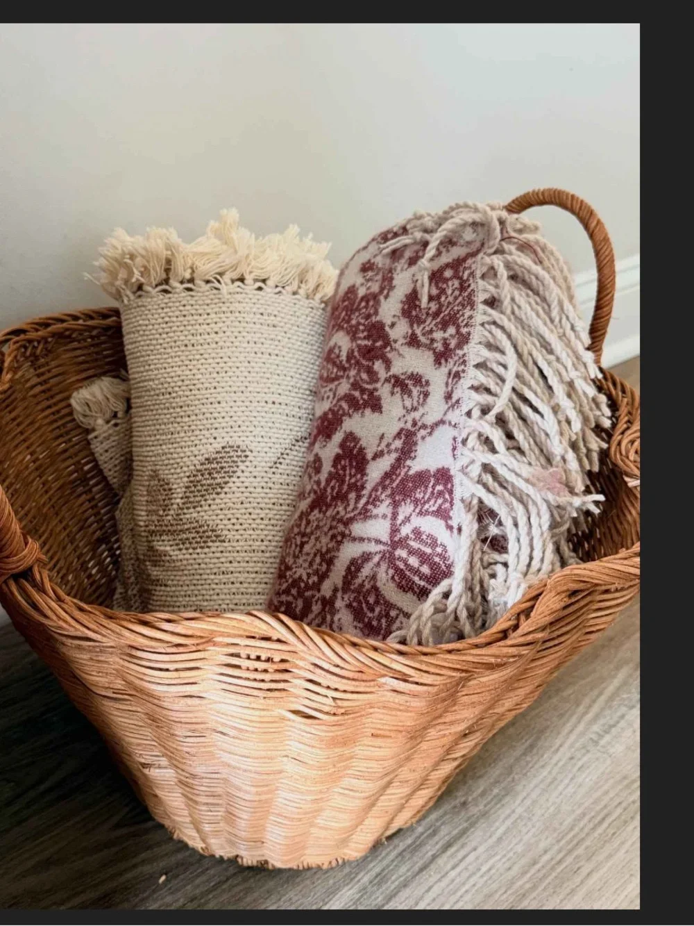 Block Print Jacquard Throw Blanket Burgundy - Threshold designed w Studio McGee